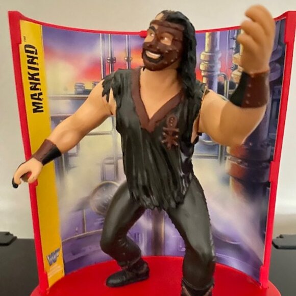Vintage 1997 WWF Wrestling MANKIND Figure With Stand  by JAKKS - Picture 1 of 7